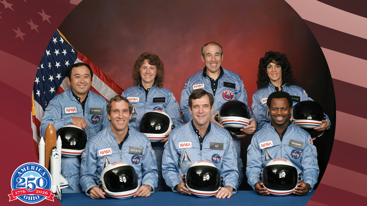 historic photo of the crew of the Challenger