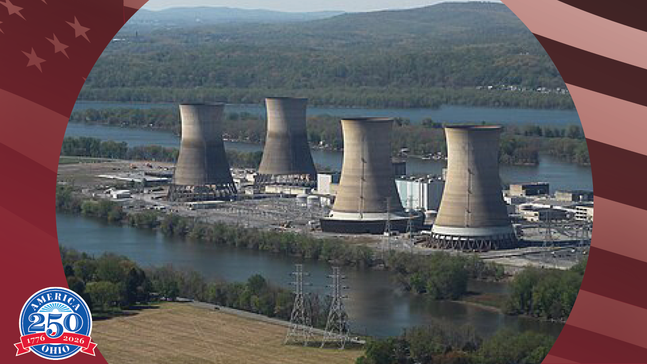 aerial view of three mile island