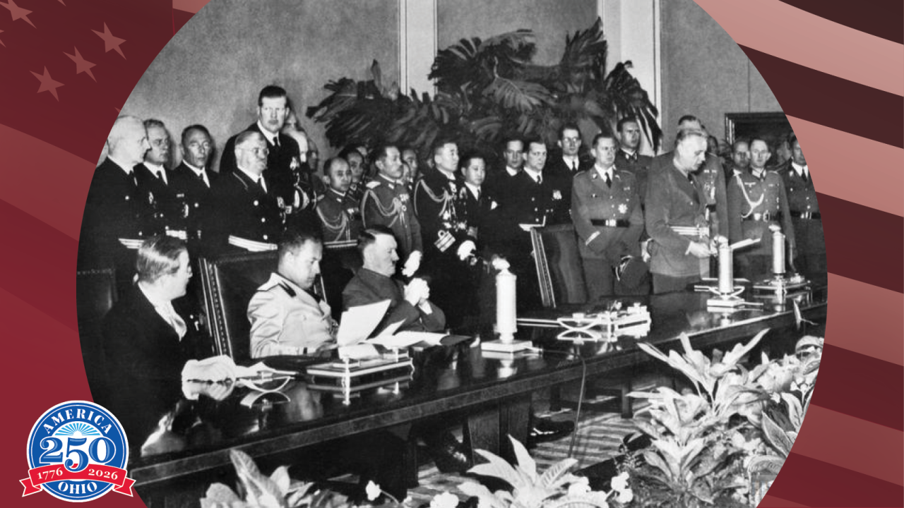 Historic photo of the signing of the Axis Pact in Berlin 