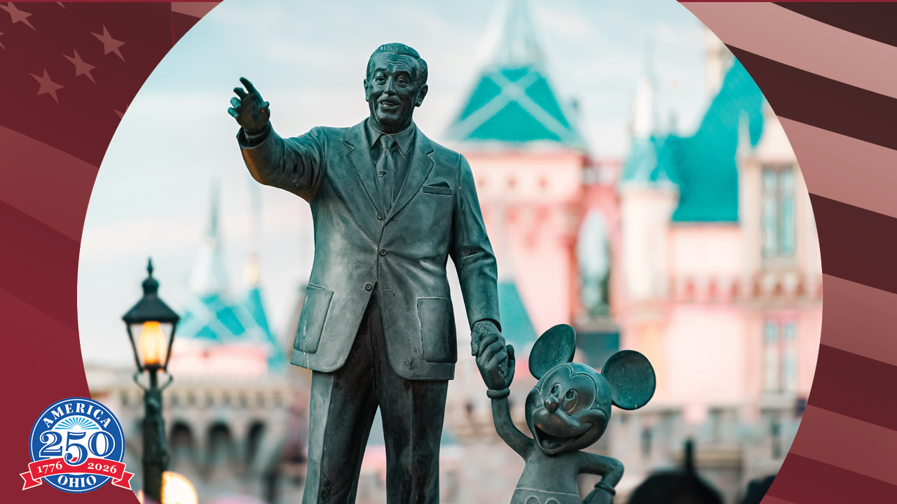 Stature of Walt Disney and Mickey Mouse