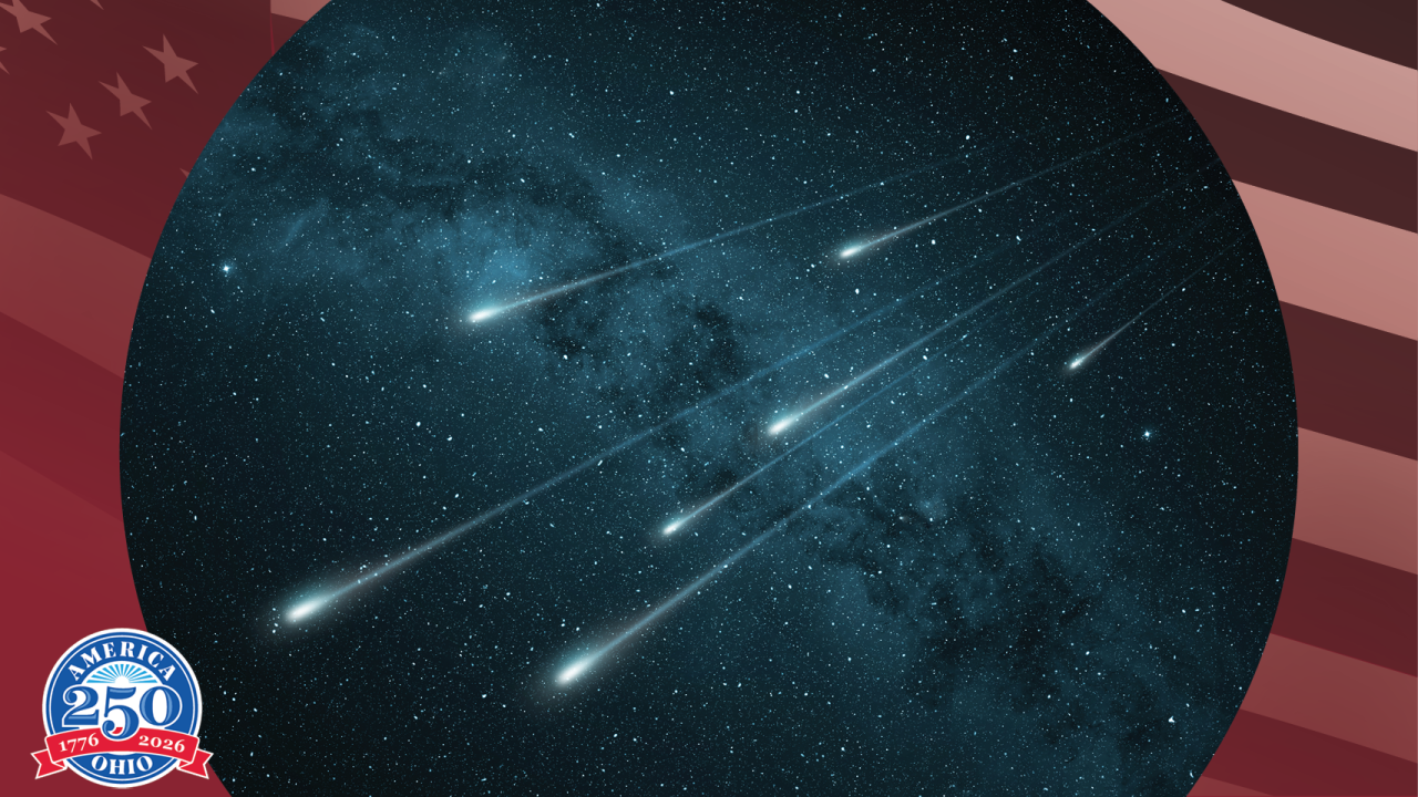 meteor shower in space