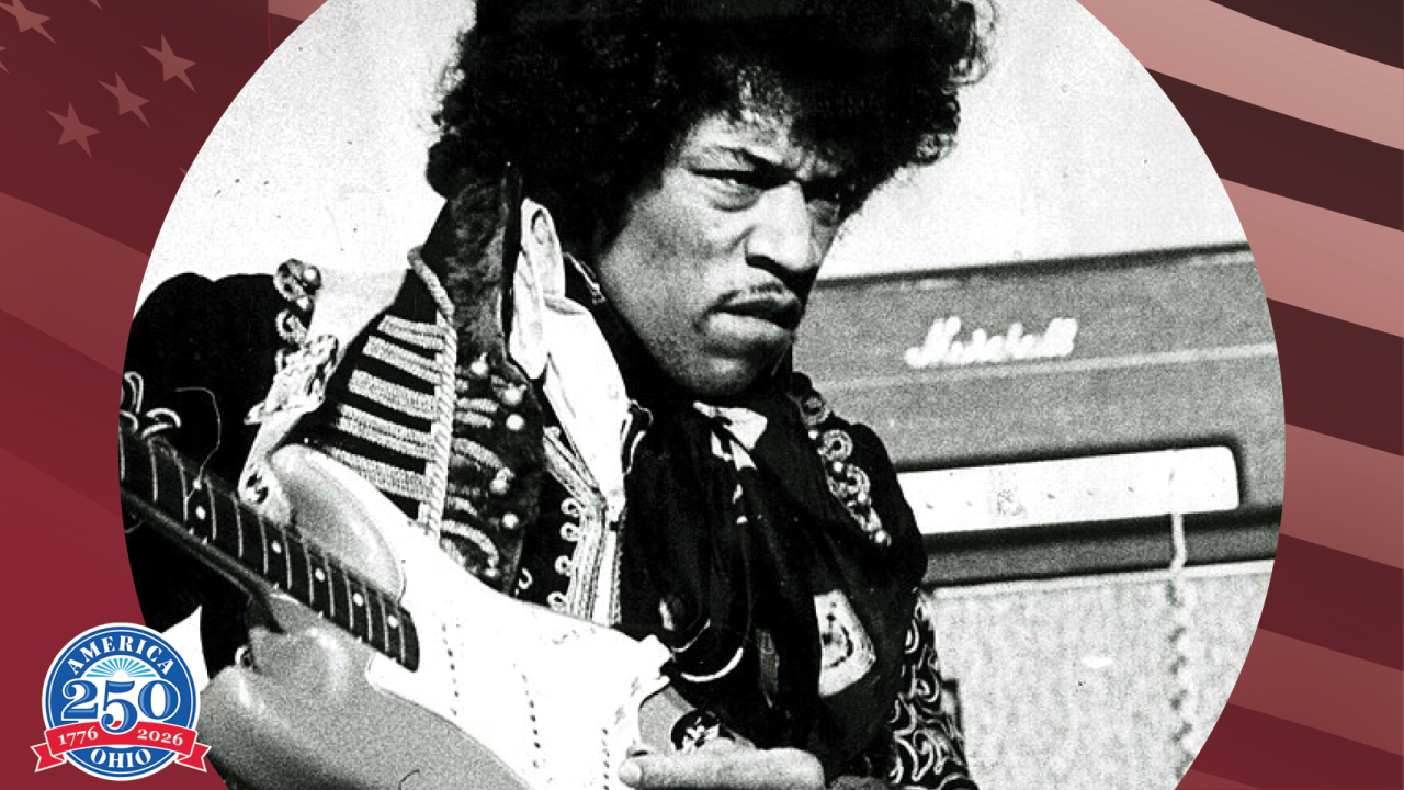 Jimi Hendrix playing guitar