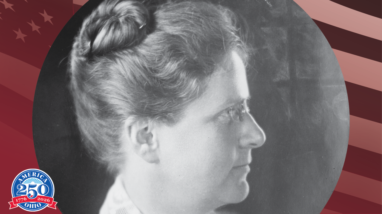 Historic black and white photo of Florence E Allen