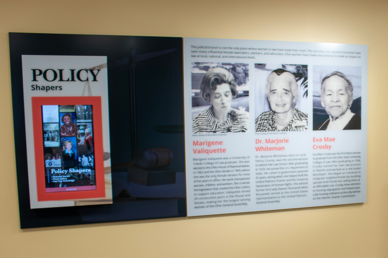 Panel in the Women in Law exhibit titled 