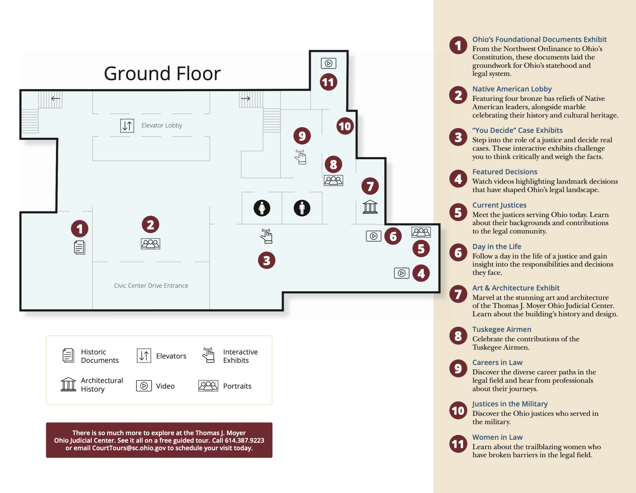 Map of the Visitor Education Center.
