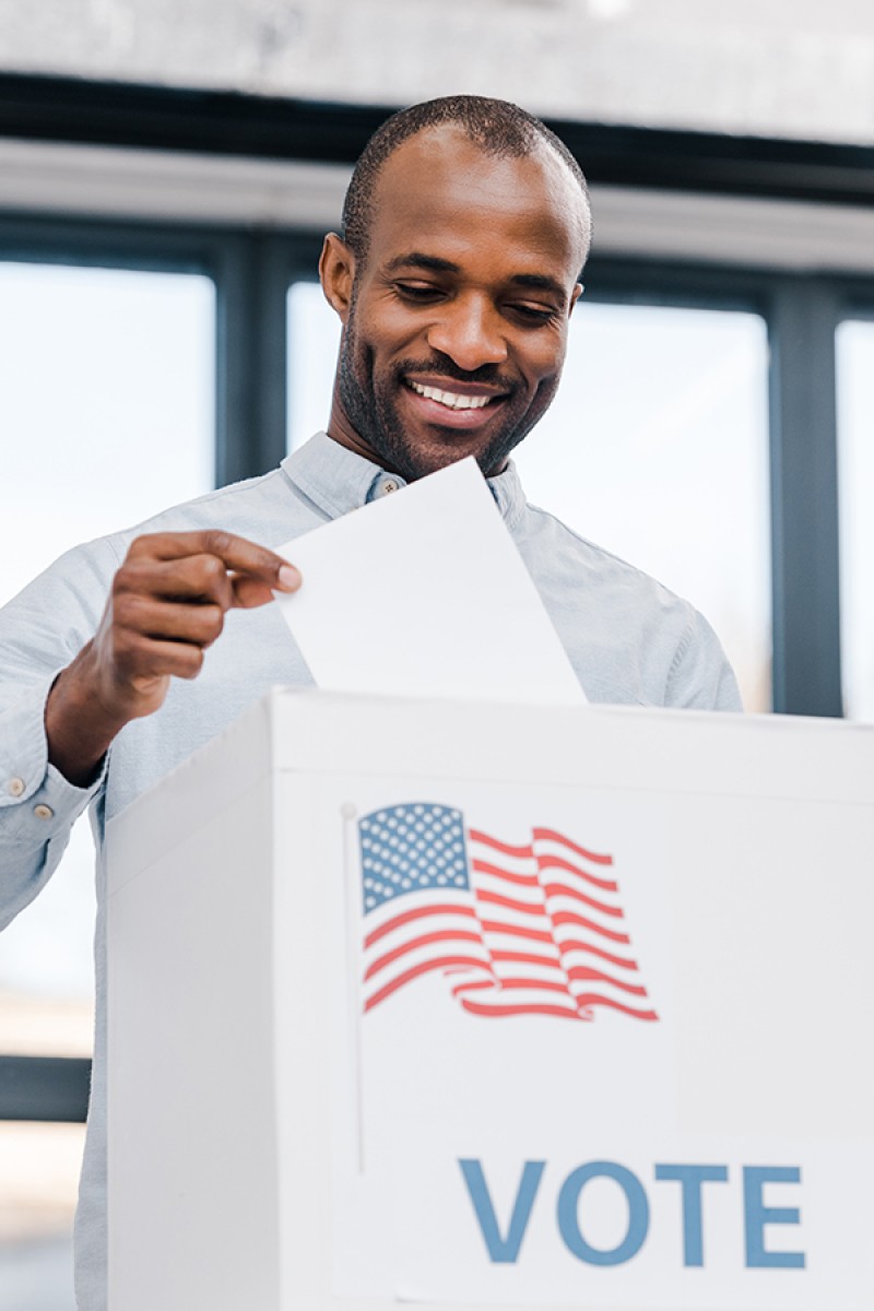 smiling voter