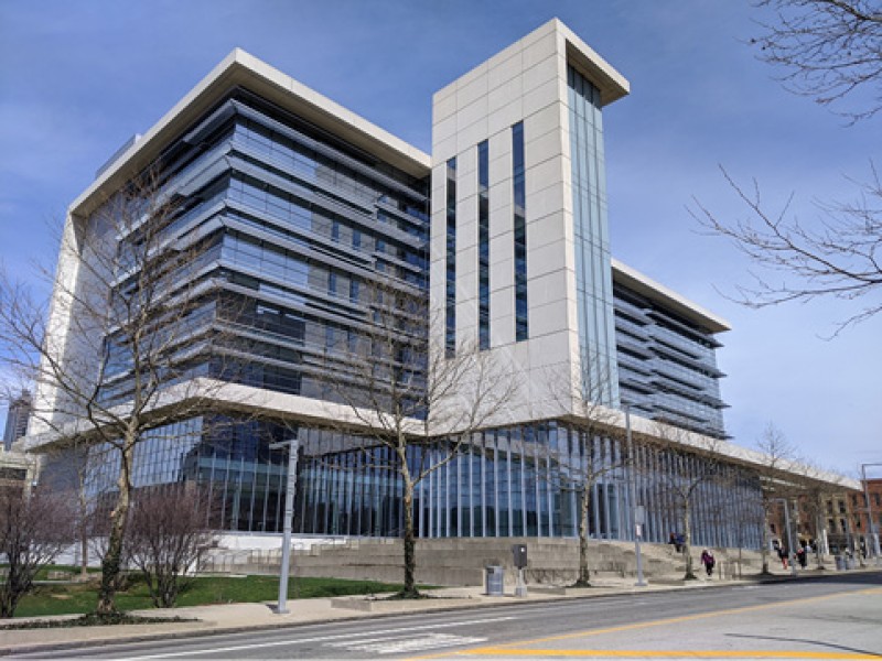 Image of a glass and cement building.