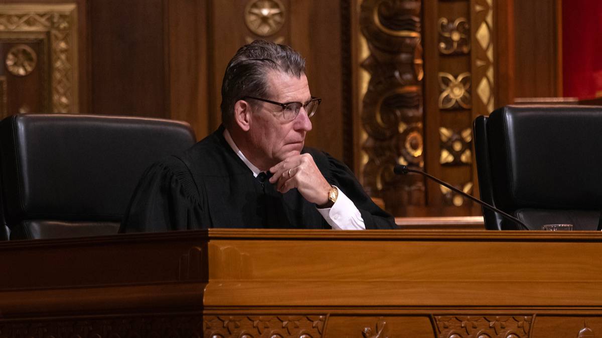 Judge Eklund sitting in court