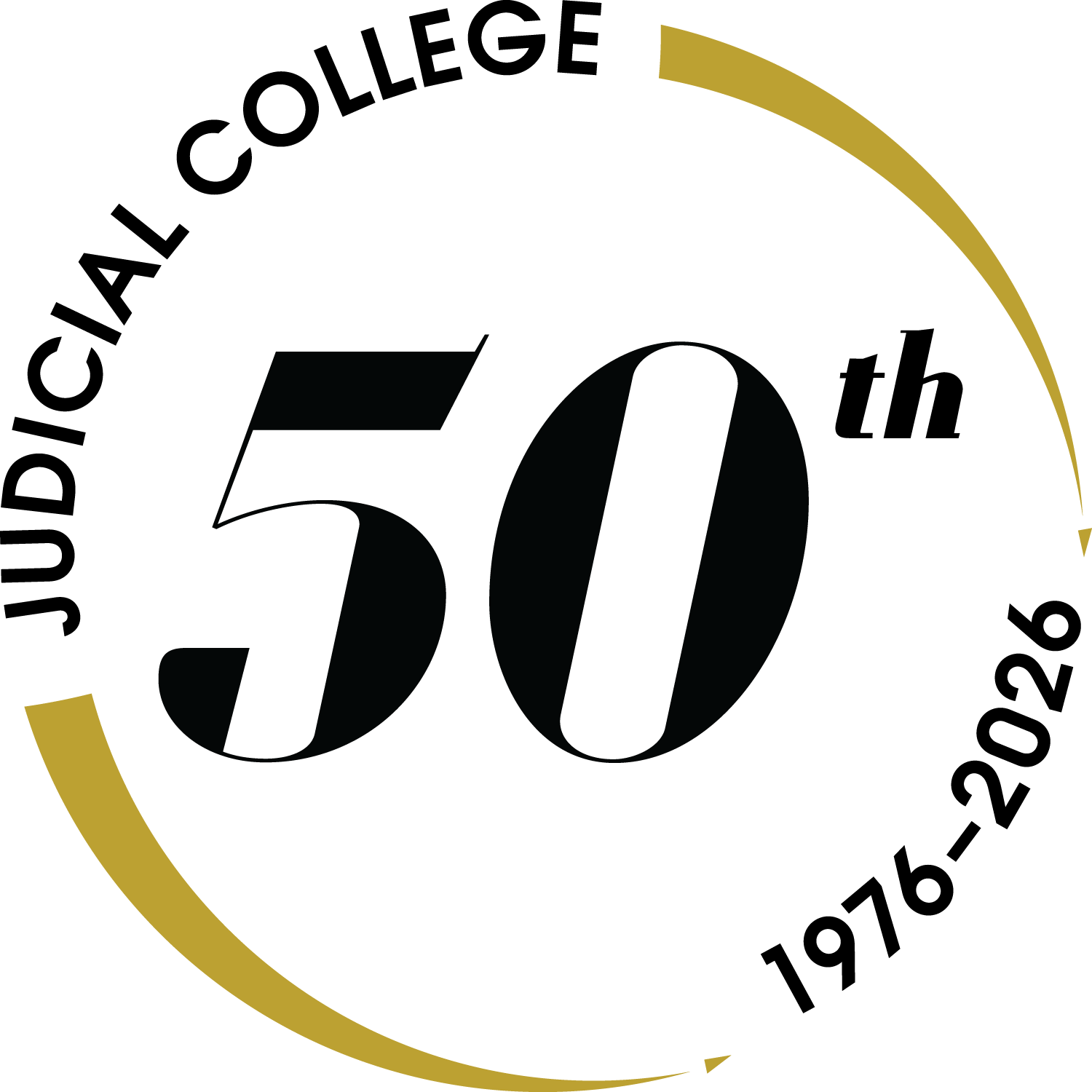 An elegant logo celebrating a 50th anniversary. It features the number 