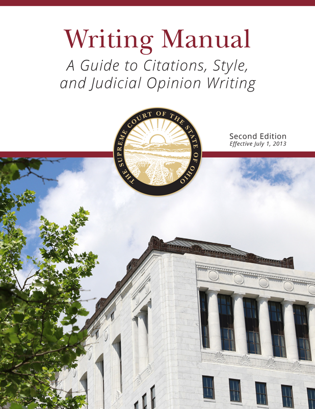 Image showing the cover of the Supreme Court of Ohio Writing Manual, second edition.
