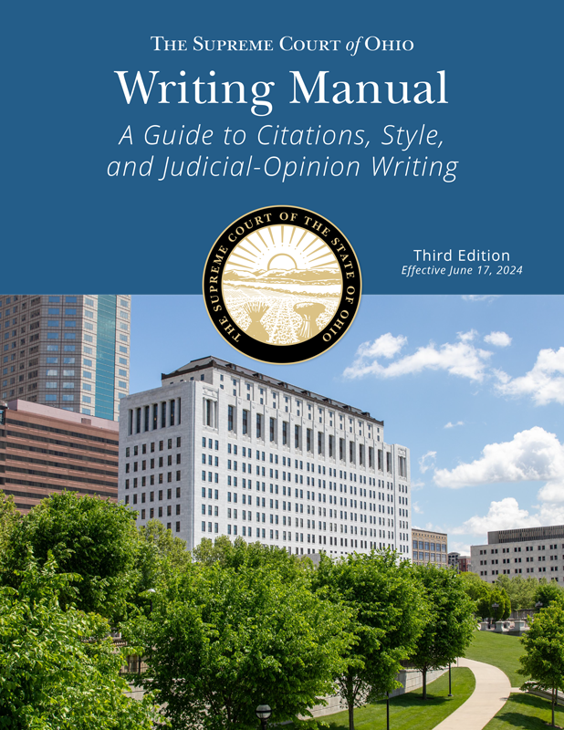 Image showing the cover of the Supreme Court of Ohio Writing Manual, third edition.